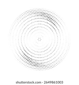 Pop de arte de estilo cómico de círculo punteado patrón de semitono. Abstractas círculos punteados, semitonos redondos puntos geométricos, textura de arte pop. Ilustración efecto semitono forma redonda.