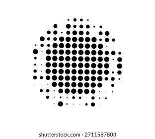 Pop de arte de estilo cómico de círculo punteado patrón de semitono. Abstractas círculos punteados, semitonos redondos puntos geométricos, textura de arte pop. Ilustración efecto semitono forma redonda.