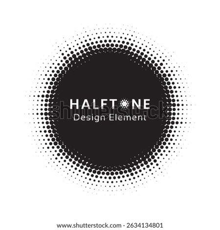 Pop art comic style dotted circle halftone pattern. Abstract dotted circles, round halftones geometric dots, pop art texture. Illustration halftone effect round shape.