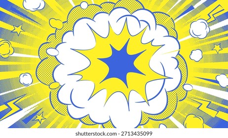 Fondo de explosión de explosión de estilo cómico de arte Pop.