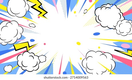 Pop Art Comic Style Explosion Burst Background.