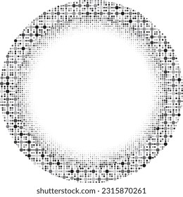 pop art comic style gray circle halftone isolated on white background Vector. Monochrome printing raster. Dotted illustration. Abstract vector halftone background. Dot spray gradation vector