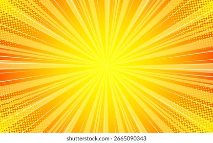 Pop-Art-Comic-Sunburst-Effekt Hintergrund mit Halbton.