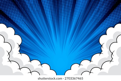 Fondo de efecto sunburst de cómic de arte Pop con semitono.