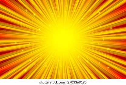 Pop-Art-Comic-Sunburst-Effekt Hintergrund mit Halbton. Cartoon abstrakter Vektorhintergrund.