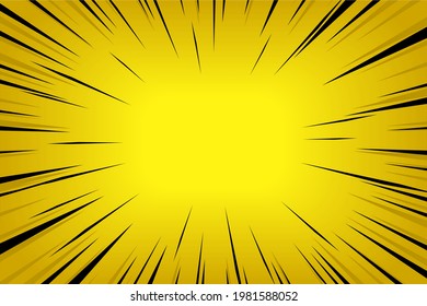 pop art comic zoom background with sunburst vector on yellow