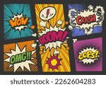 pop art comics book magazine, speech bubble, balloon, box message
