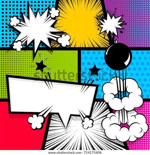 Pop Art Comics Book Magazine Cover Stock Vector (Royalty Free) 714175606