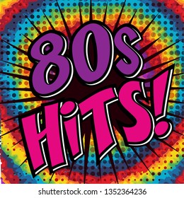Pop Art comics icon, back yo the 80s hits. Speech Bubble 80s style Vector illustration.