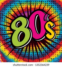 Pop Art comics icon, back yo the 80s hits. Speech Bubble 80s style Vector illustration.