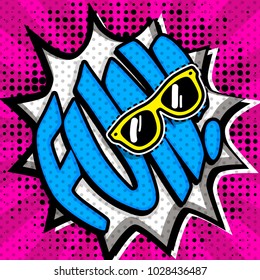 Pop Art comics icon "Fun!". Speech Bubble Vector illustration.