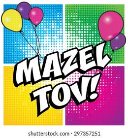 Pop Art comics icon "Mazel Tov!". Speech Bubble Vector illustration.