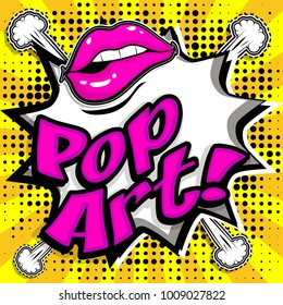 Pop Art comics icon "Pop Art!". Speech Bubble Vector illustration.