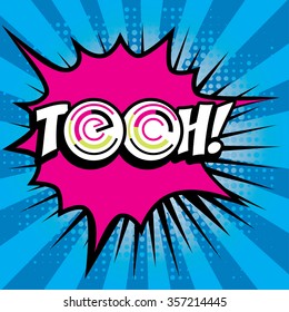 Pop Art comics icon "Tech!". Speech Bubble Vector illustration.