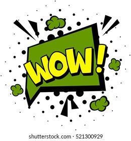 Pop Art comics icon "Wow!". Speech Bubble Vector illustration.