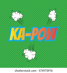Pop art comics "kapow" speech bubble. Vector illustration