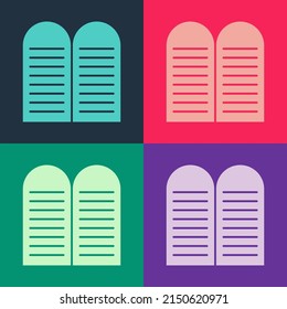 Pop art The commandments icon isolated on color background. Gods law concept. Vector