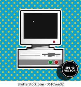 Pop Art Computer Vector Illustration