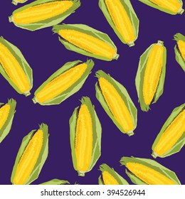 Pop art corn seamless background
