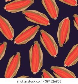 Pop art corn seamless background