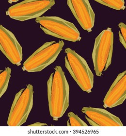 Pop art corn seamless background