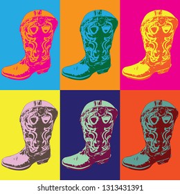 pop art cowboy boots