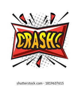 pop art crash explosion bubble detailed style icon design of retro expression comic theme Vector illustration