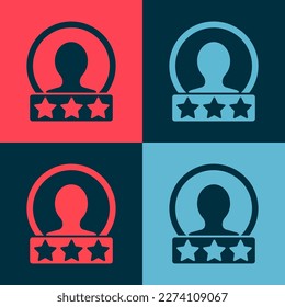 Pop art Create account screen icon isolated on color background.  Vector