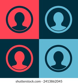 Pop art Create account screen icon isolated on color background.  Vector