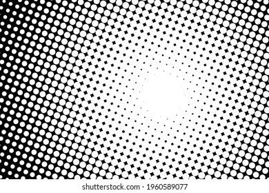 Pop art creative concept black and white comics book magazine cover. Polka dots monochrome background. Cartoon halftone retro pattern. Abstract template design for poster, card, banner, empty bubble.