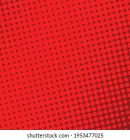 Pop art creative concept colorful comics book magazine cover. Polka dots red background. Cartoon halftone retro pattern. Abstract template design for poster, card, sale banner, empty bubble.