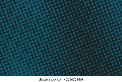 Pop art creative concept colorful comics book magazine cover. Polka dots blue background. Cartoon halftone retro pattern. Abstract dotted design for poster, card, banner, empty bubble.