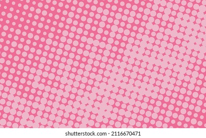 Pop art creative concept colorful comics book magazine cover. Polka dots pink background. Cartoon halftone retro pattern. Abstract dotted design for poster, card, banner.