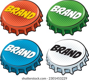 Pop art crown caps...
Easy editable vector..