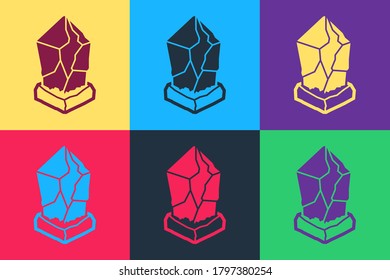 Pop art Cryptocurrency coin Ethereum classic ETC icon isolated on color background. Digital currency. Blockchain based secure cryptocurrency. Vector.