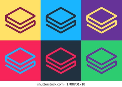 Pop art Cryptocurrency coin Stratis STRAT icon isolated on color background. Physical bit coin. Digital currency. Blockchain based secure crypto currency. Vector.