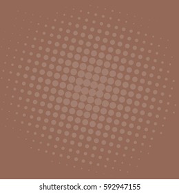 Pop Art Dark Brown Dots Comic Background Vector Template Design