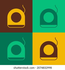 Pop art Dental floss icon isolated on color background.  Vector