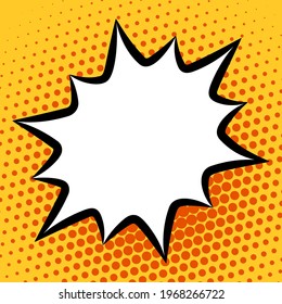 Pop art design, comic cartoon explosion on halftone background with copy space for your text. Vector illustration