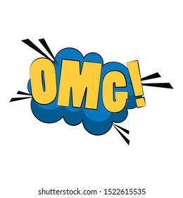 pop art design of OMG word exclamation over white background, vector illustration