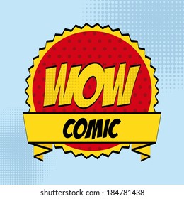 Pop art design over blue background, vector illustration