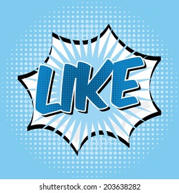 Pop art design over blue background, vector illustration