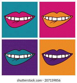 Pop art design over blue background, vector illustration