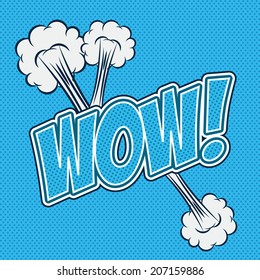Pop art design over blue background, vector illustration