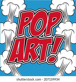 Pop art design over blue background, vector illustration
