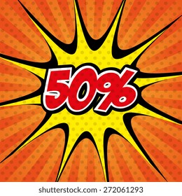 Pop art design over colorful background, vector illustration.