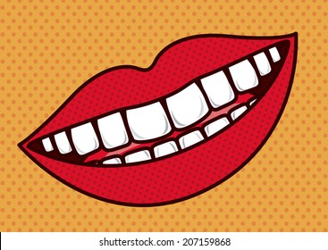 Pop art design over orange background, vector illustration