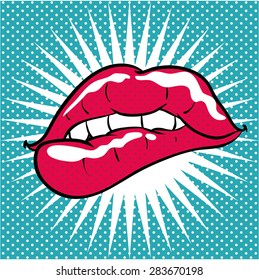 Pop art design over pointed background, vector illustration