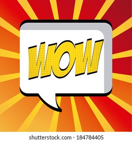 Pop art design over red and yellow background, vector illustration