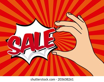 Pop art design over red background, vector illustration